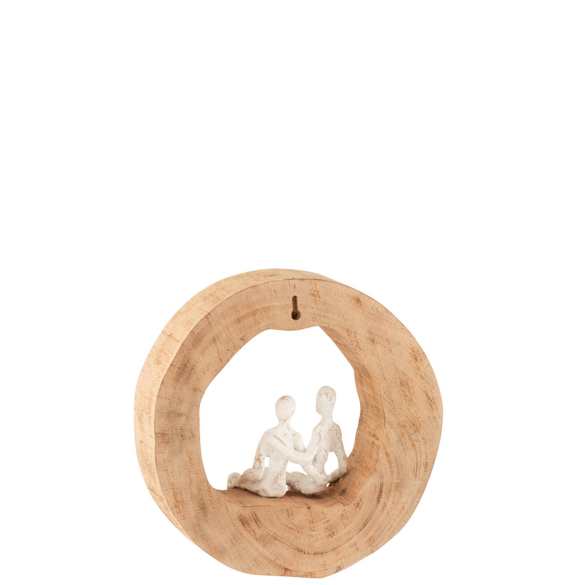 J-Line Figuur Koppel Zit Mango Hout/Aluminium Naturel/Wit