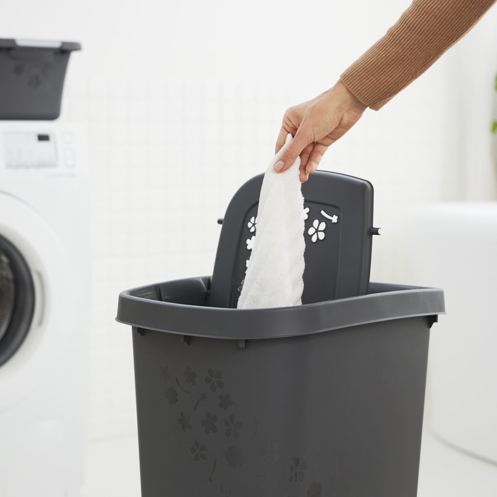 Rotho Flowers Wasmand 44.7x34.7x60.5 55L Antraciet
