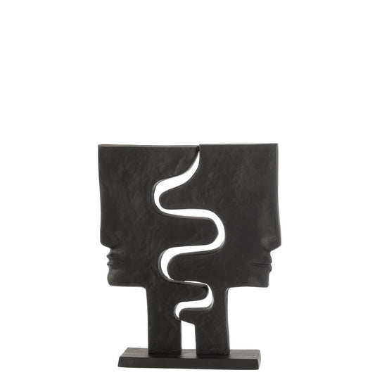 J-Line Figuur Gezichten Op Voet Aluminium