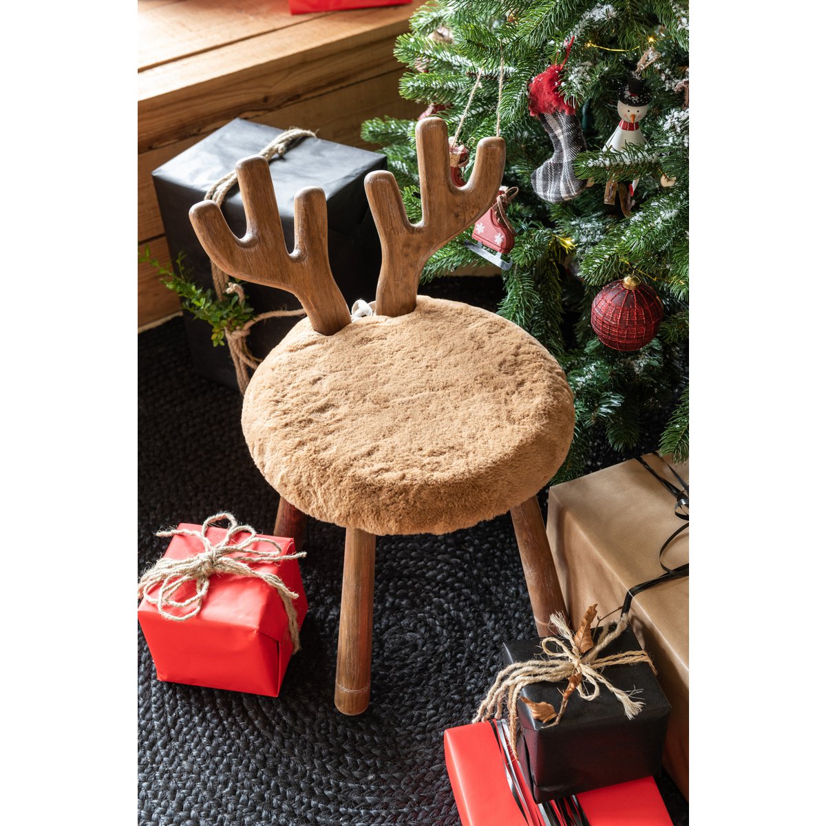 J-Line Stoel Hert Hout Naturel