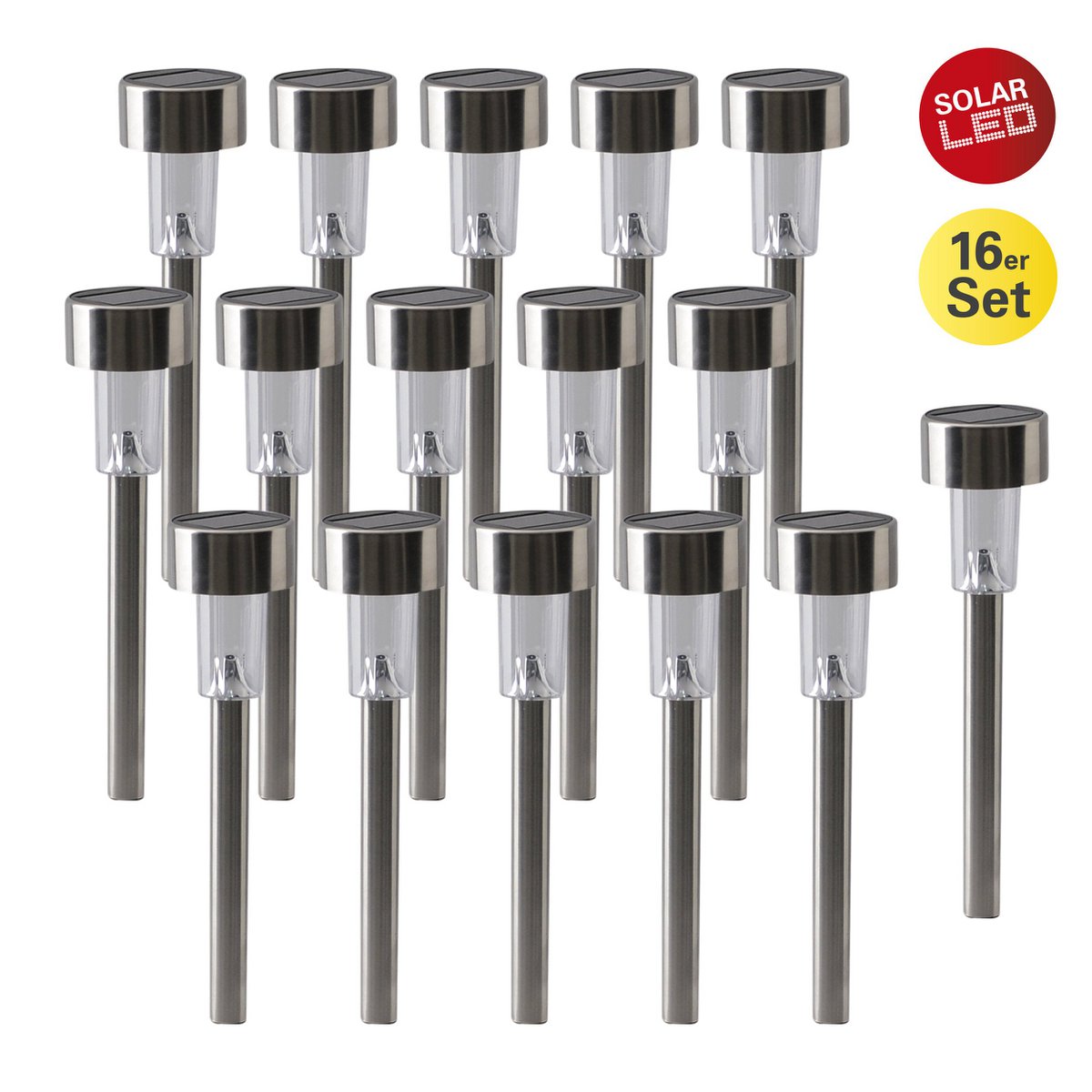 16-delige set LED-Solar-Tuinverlichting