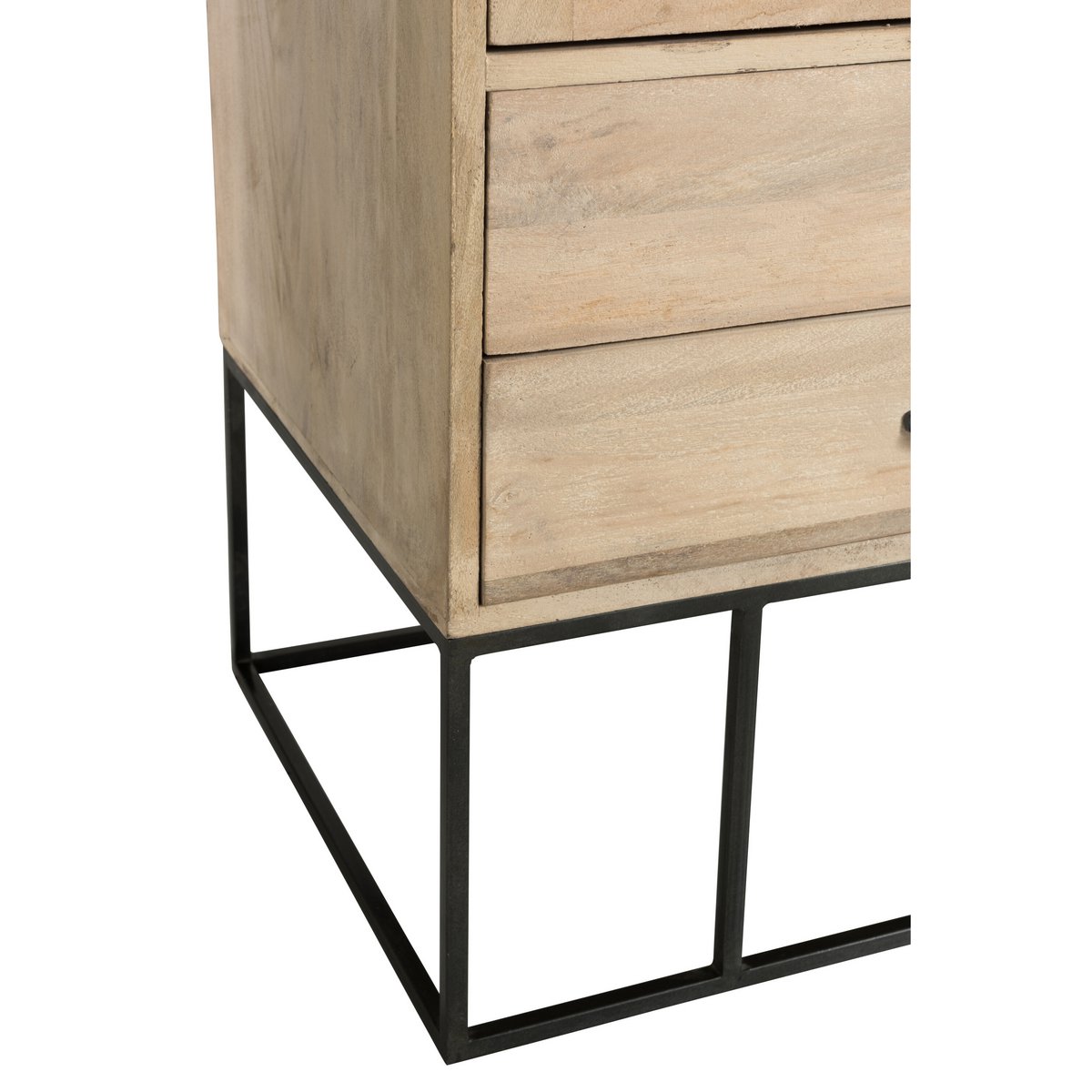 J-Line Kledingkast 3 deuren + 4 laden - hout - naturel