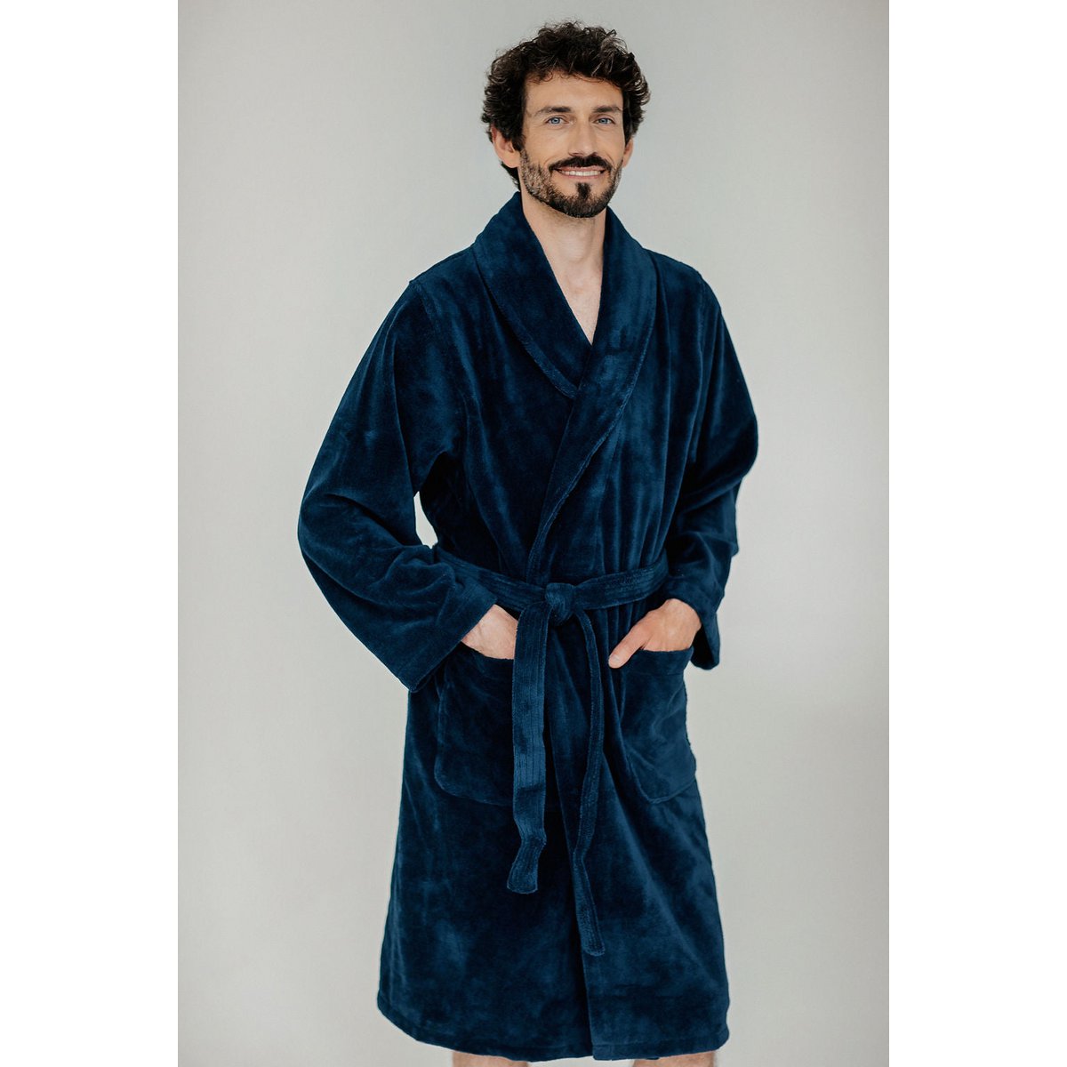 Teddy badjas Dark Denim
