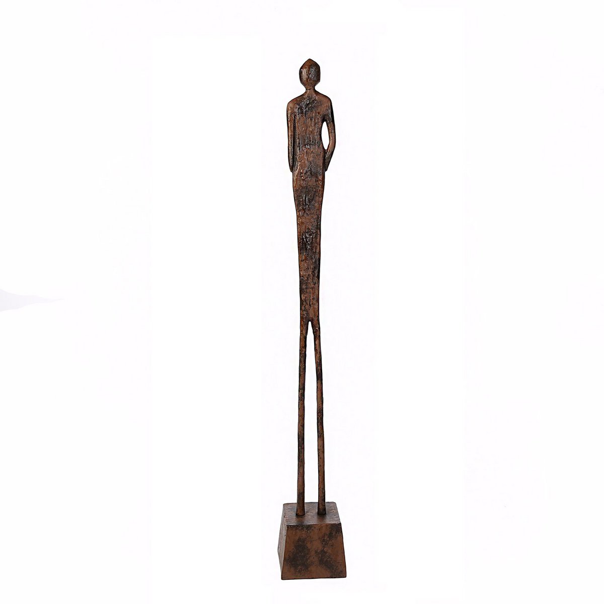 Aluminium sculptuur "Augusto" roestafwerking H.119cm