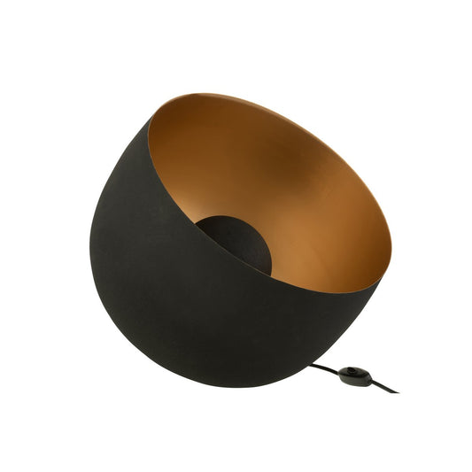 J-Line tafellamp Rond - metaal - zwart/goud - large