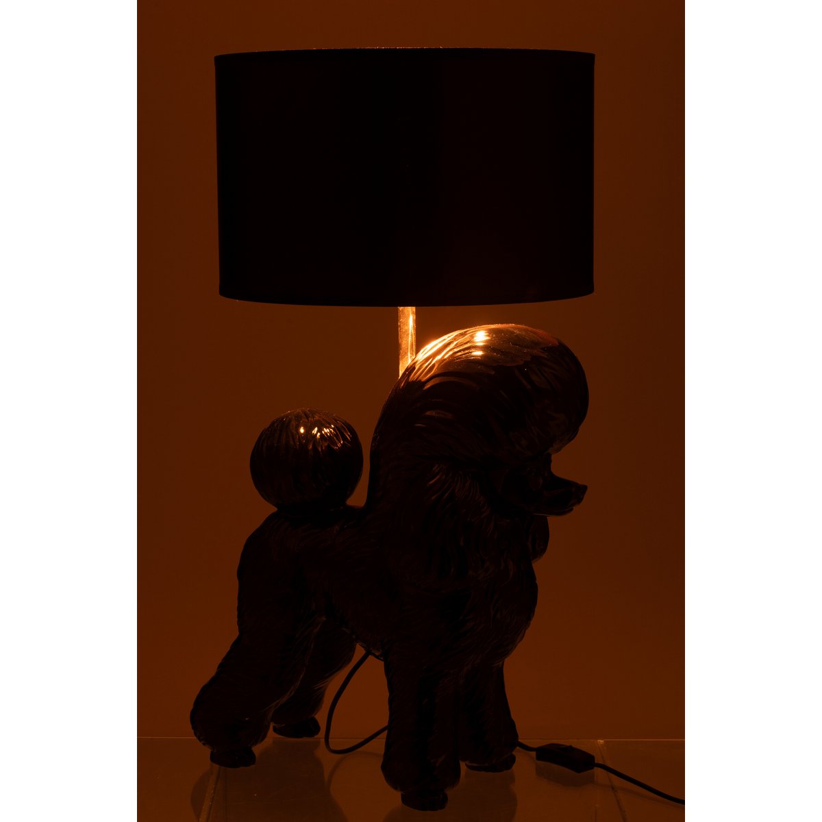 J-Line lamp Hond Poodle - polyresin - zwart