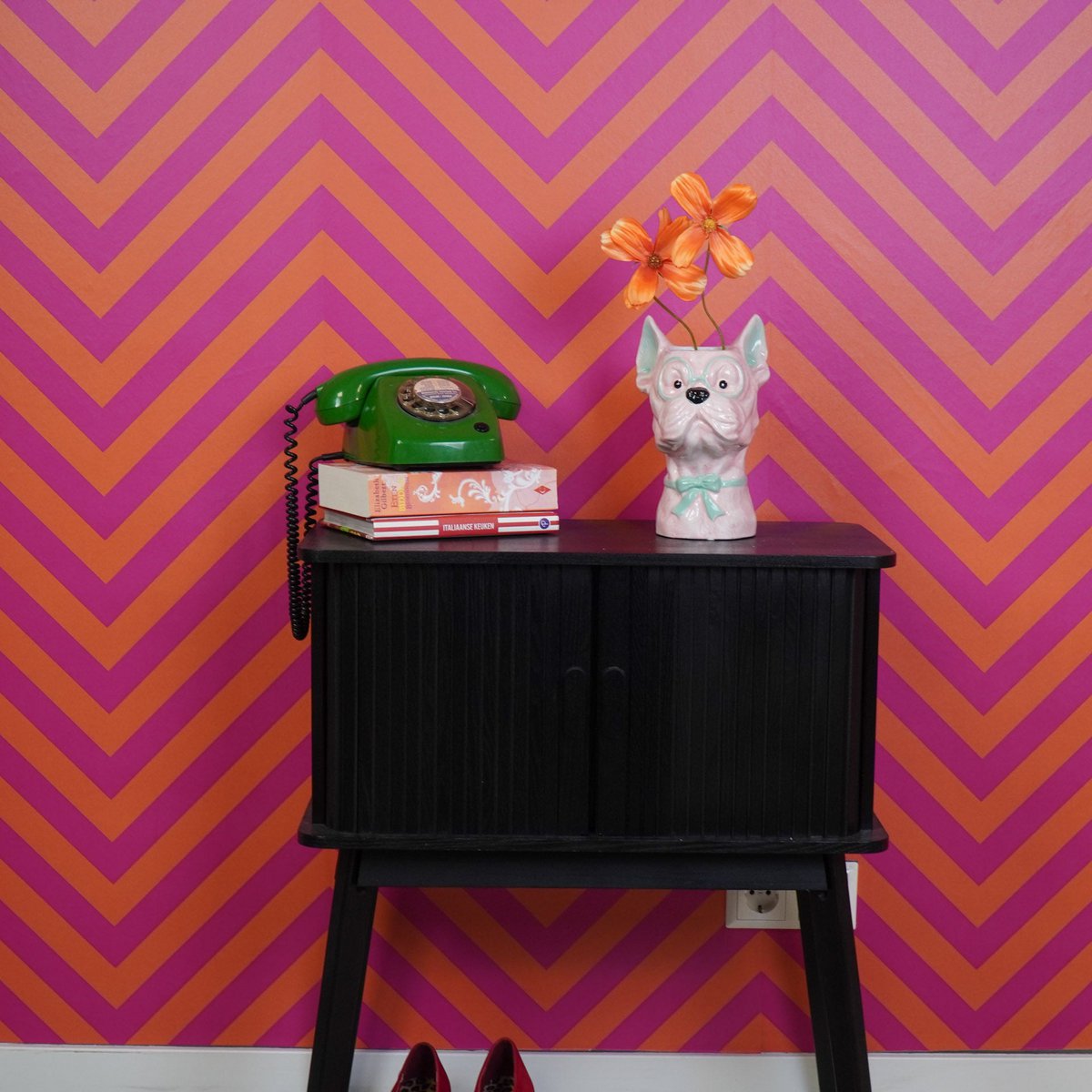 Vaas hond roze/mint