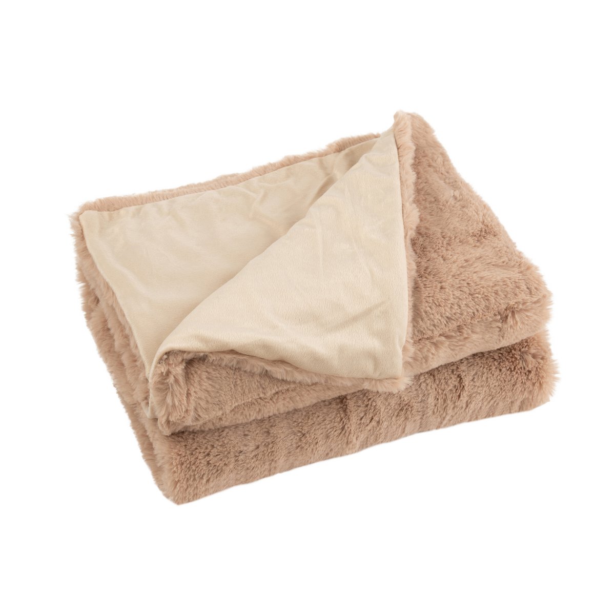 J-Line plaid cutie - fleece deken – poly – poederroze - 180 x 130 cm