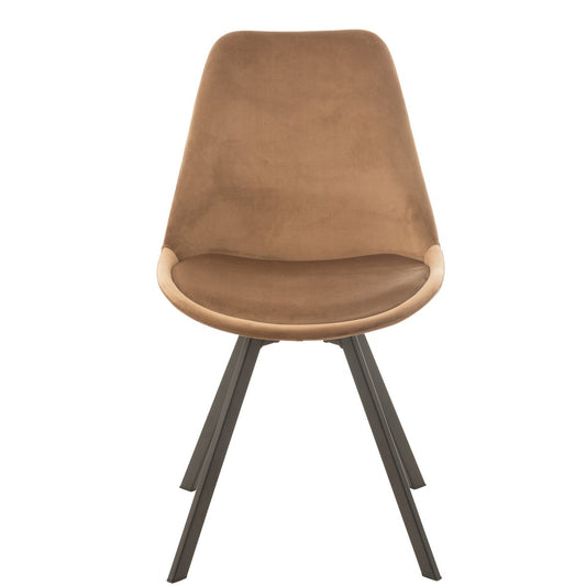 J-Line stoel Helene - metaal/textiel - bruin