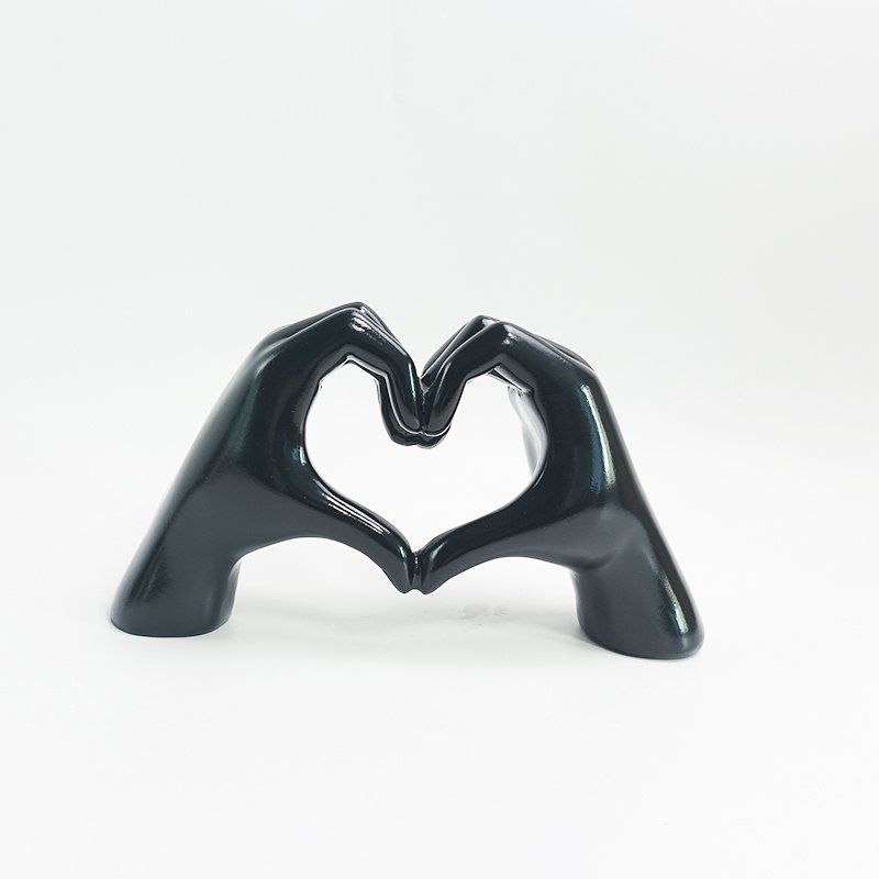 Hand Hart Zwart 25x14cm