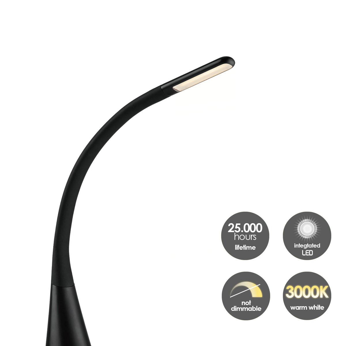 Touch Led Bureaulamp 4W Zwart - Verstelbaar