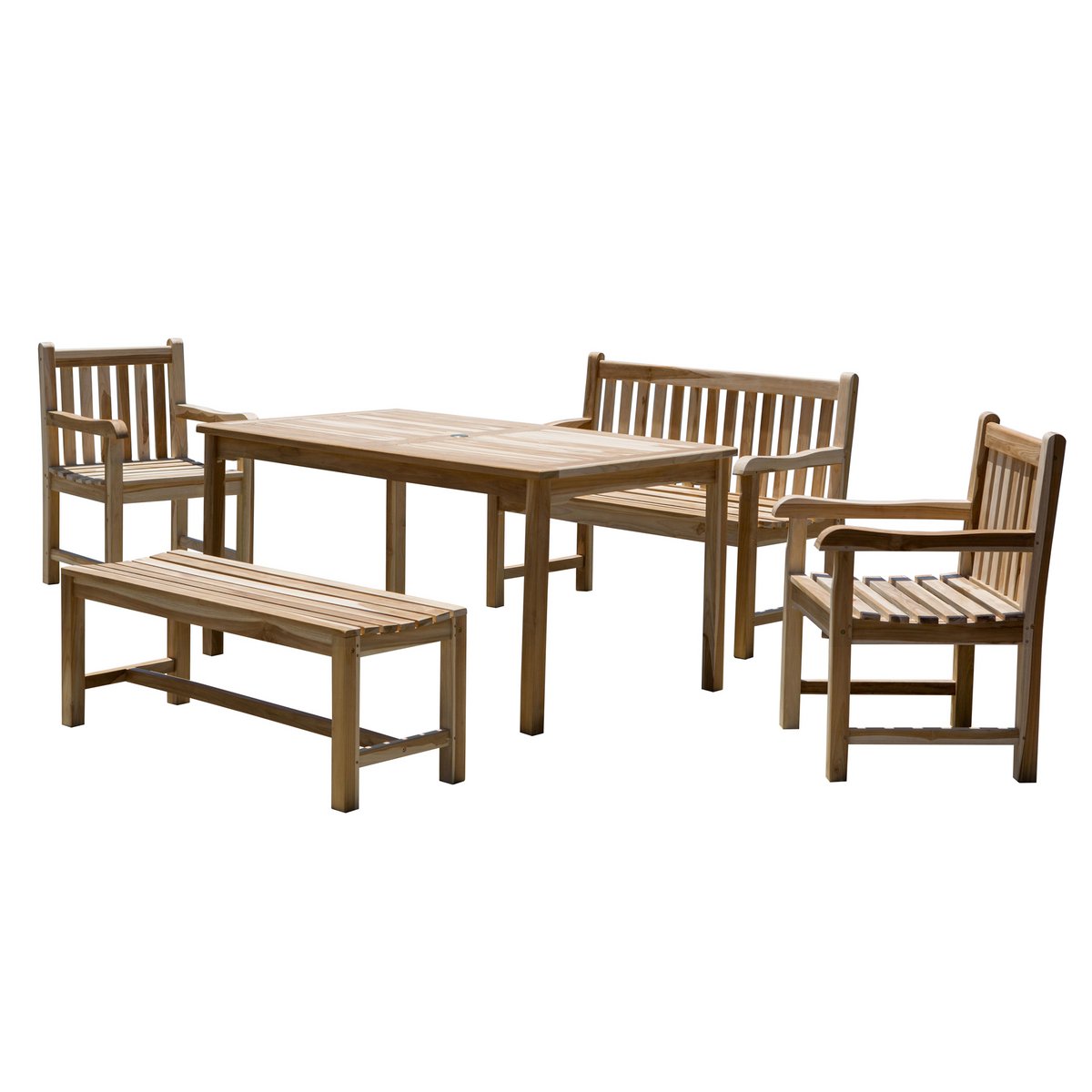 Tuinset, 5-delig teak