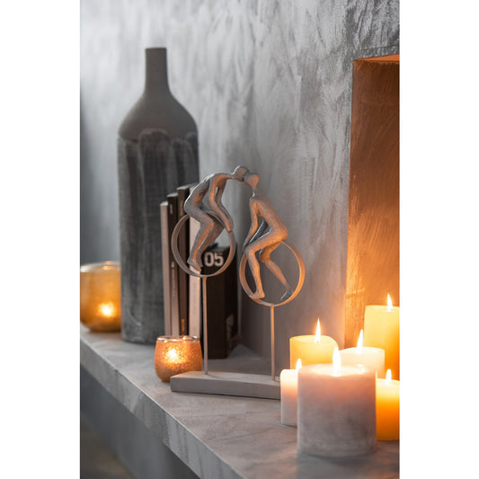 J-Line decoratie Koppel Op Cirkels - polyresin - grijs