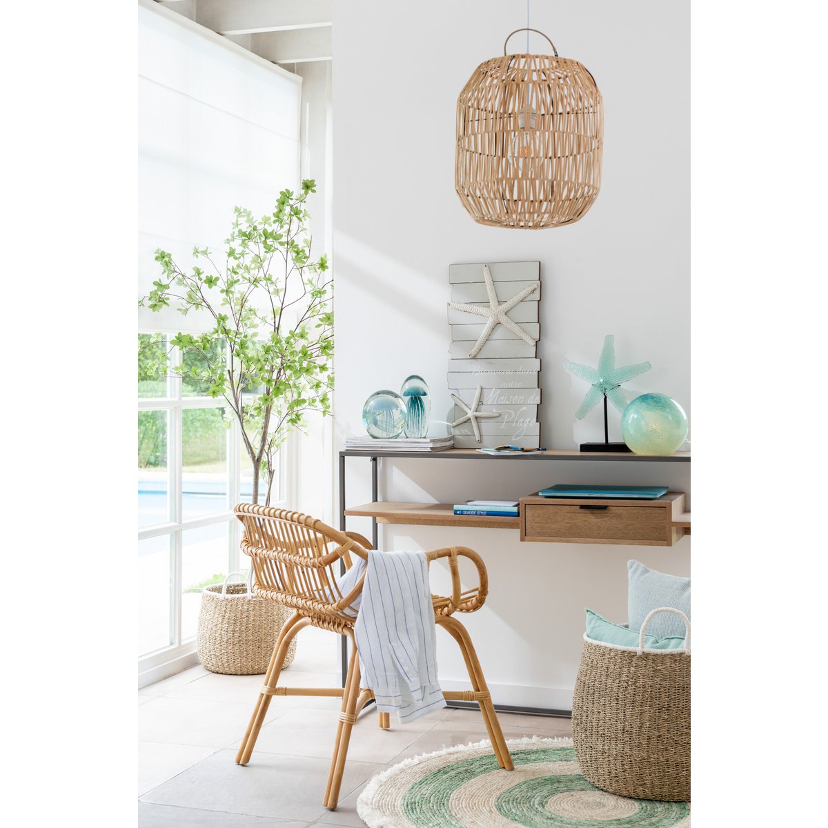 J-Line Console 1 Lade Hout/Metaal Naturel