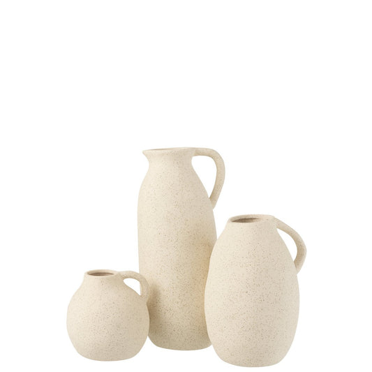 J-Line vaas Kruik - keramiek - beige - large - 36 cm hoog