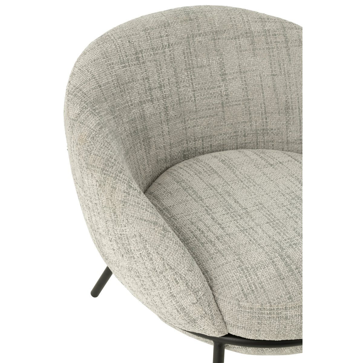 J-Line Loungestoel + Poef Ijzer Grijs/Zwart