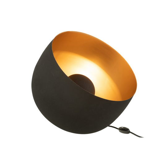 J-Line tafellamp Rond - metaal - zwart/goud - large