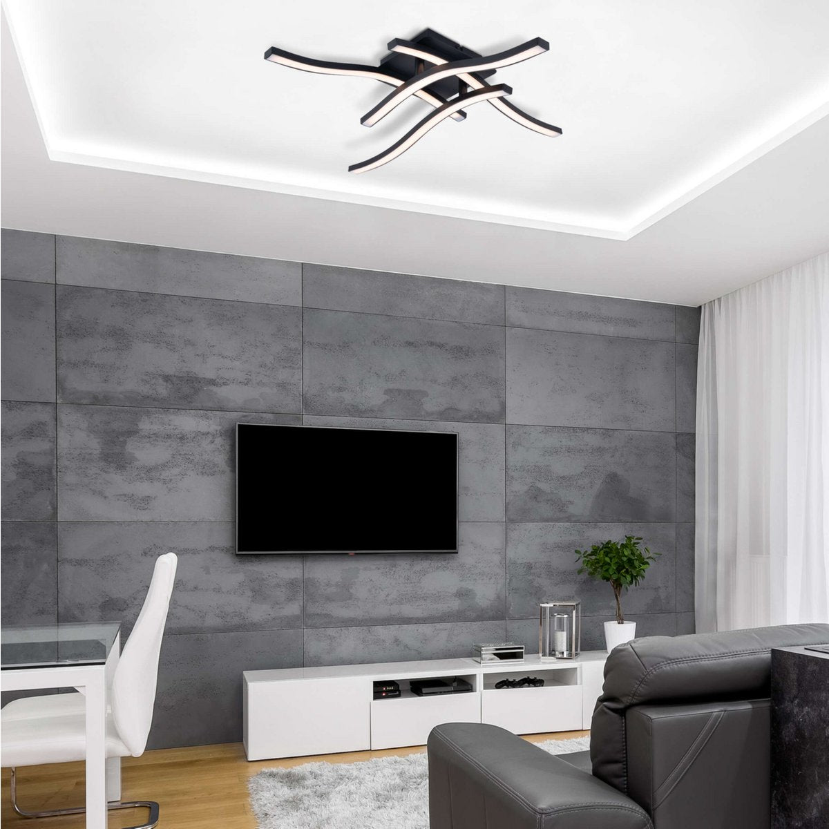 Wand/plafondlamp "Onda" LED lengte 45 x 45 cm