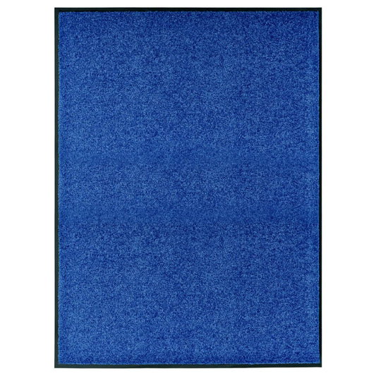 Deurmat wasbaar 90x120 cm blauw