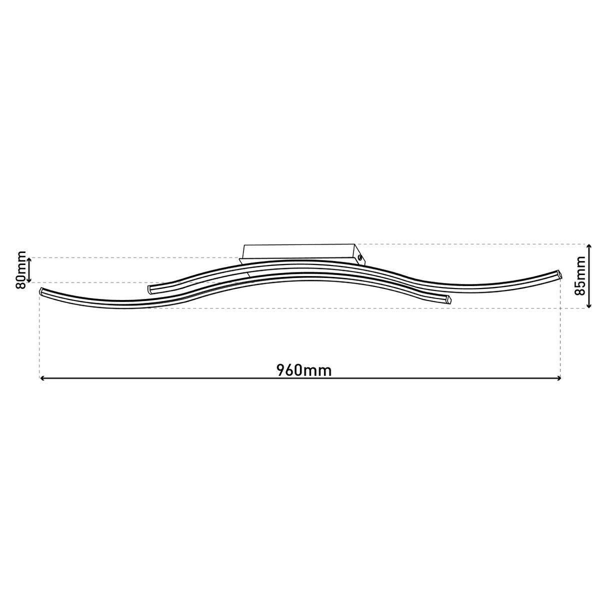 Wand/plafondlamp "Onda" LED lengte 96cm
