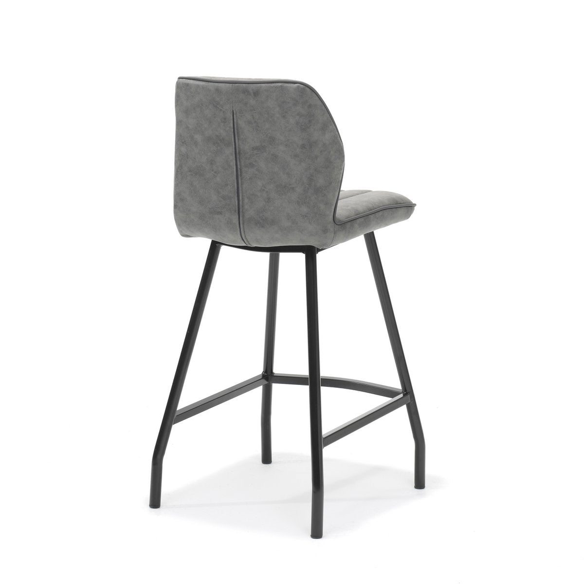 Barkruk Gino zwart stof Soft Steel