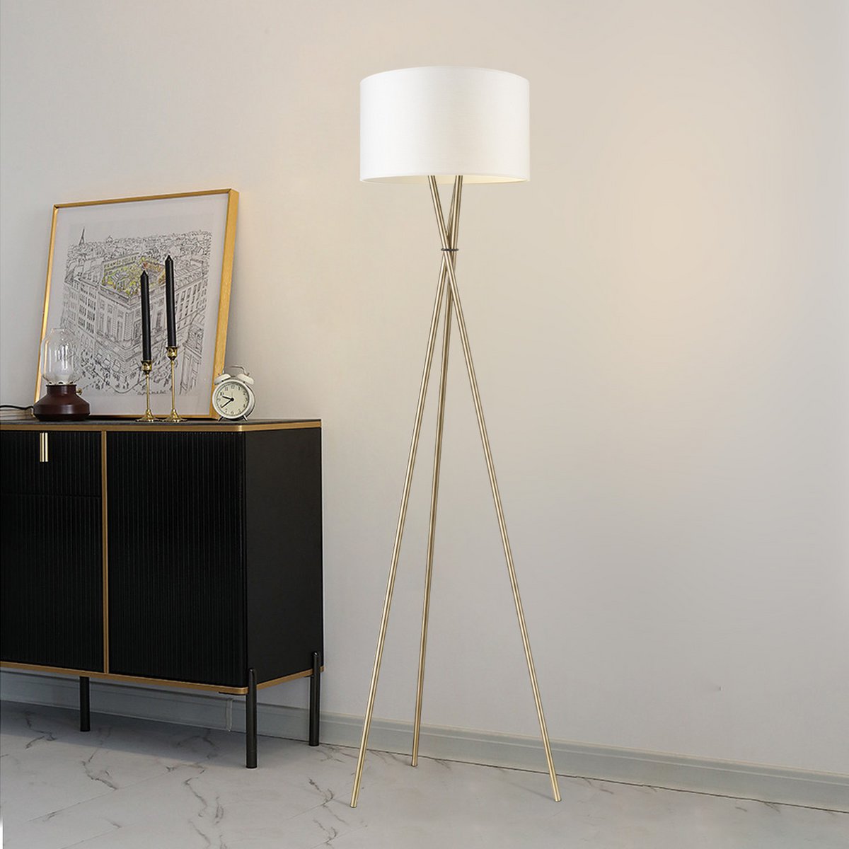 Vloerlamp Bling-Legs Brons-Wit-40cm