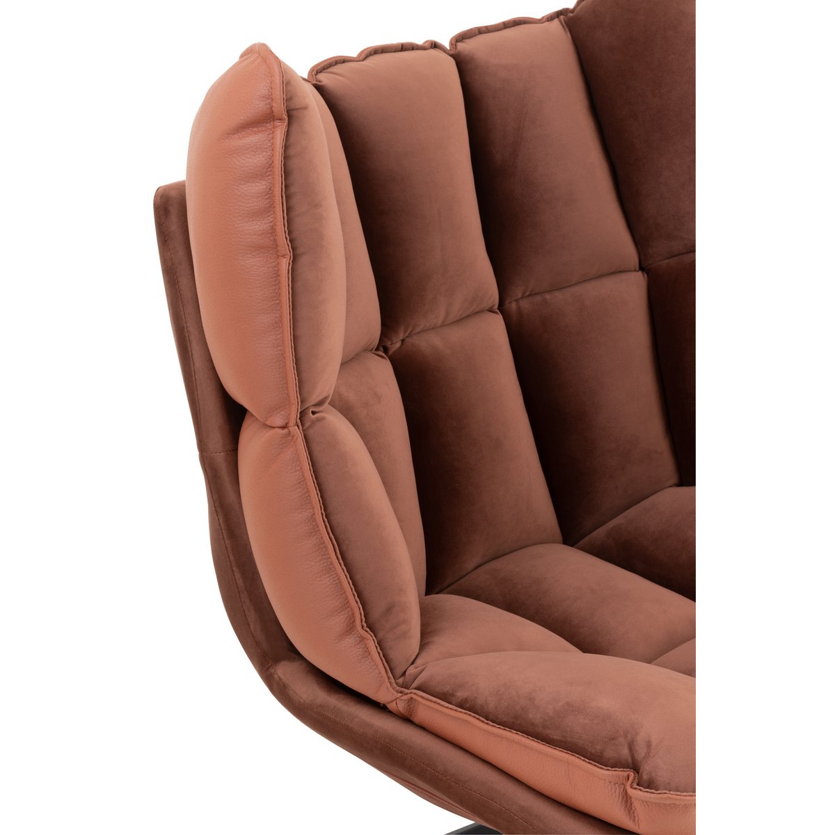J-Line stoel Relax Kussen Op Frame - textiel/metaal - roest - bruin