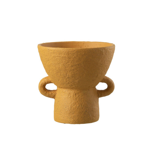 J-Line vaas Zenia - beton - oker - large - Ø 25 cm