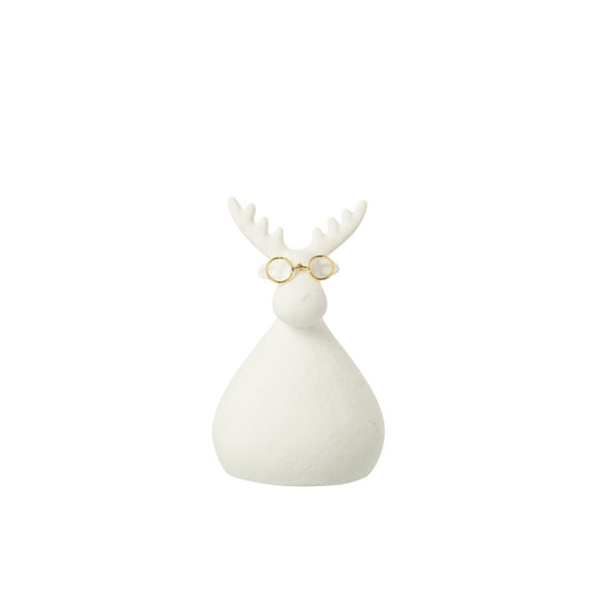 J-Line Rendier Bril Porselein Wit/Goudkleurig Small