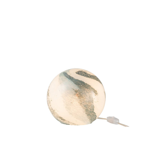 J-Line lamp Dany Strepen Rond - glas - blauw/groen - small