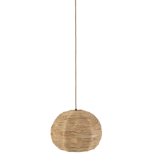 J-Line hanglamp Bol Bananenbladeren - jute - naturel - medium