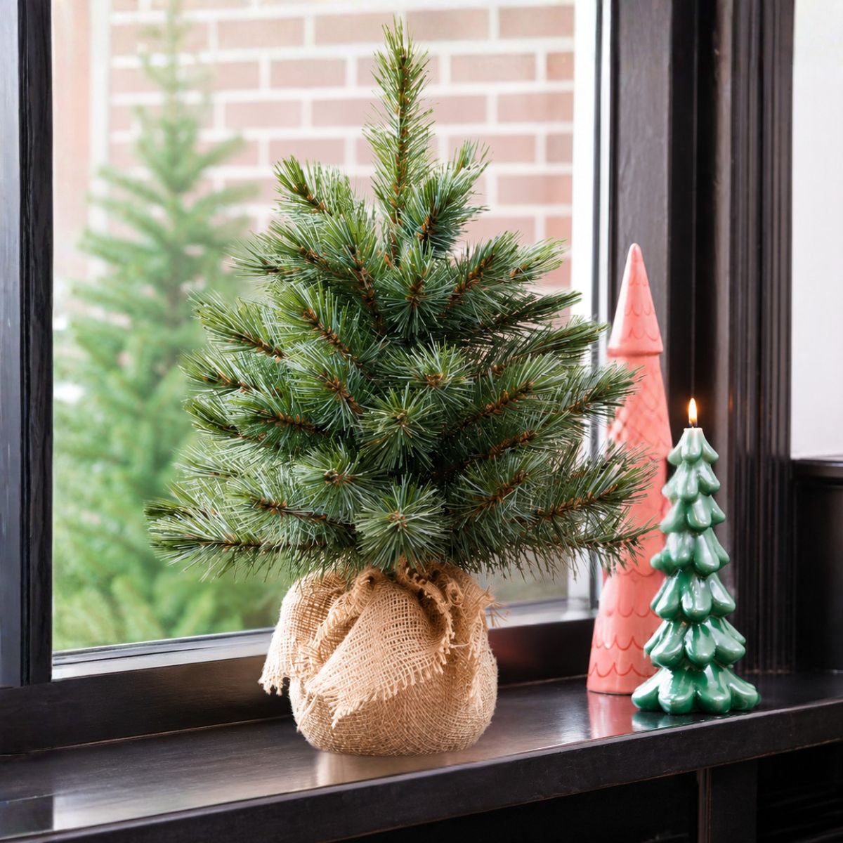 Kunstkerstboom Forest frosted H60cm Ø46cm Groen