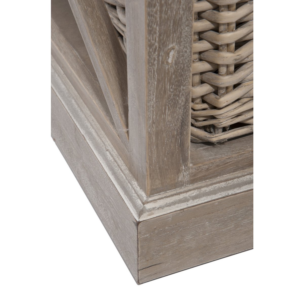 J-Line Salontafel Rechthoek - 2 schuiven en 1 mand - hout - grijs