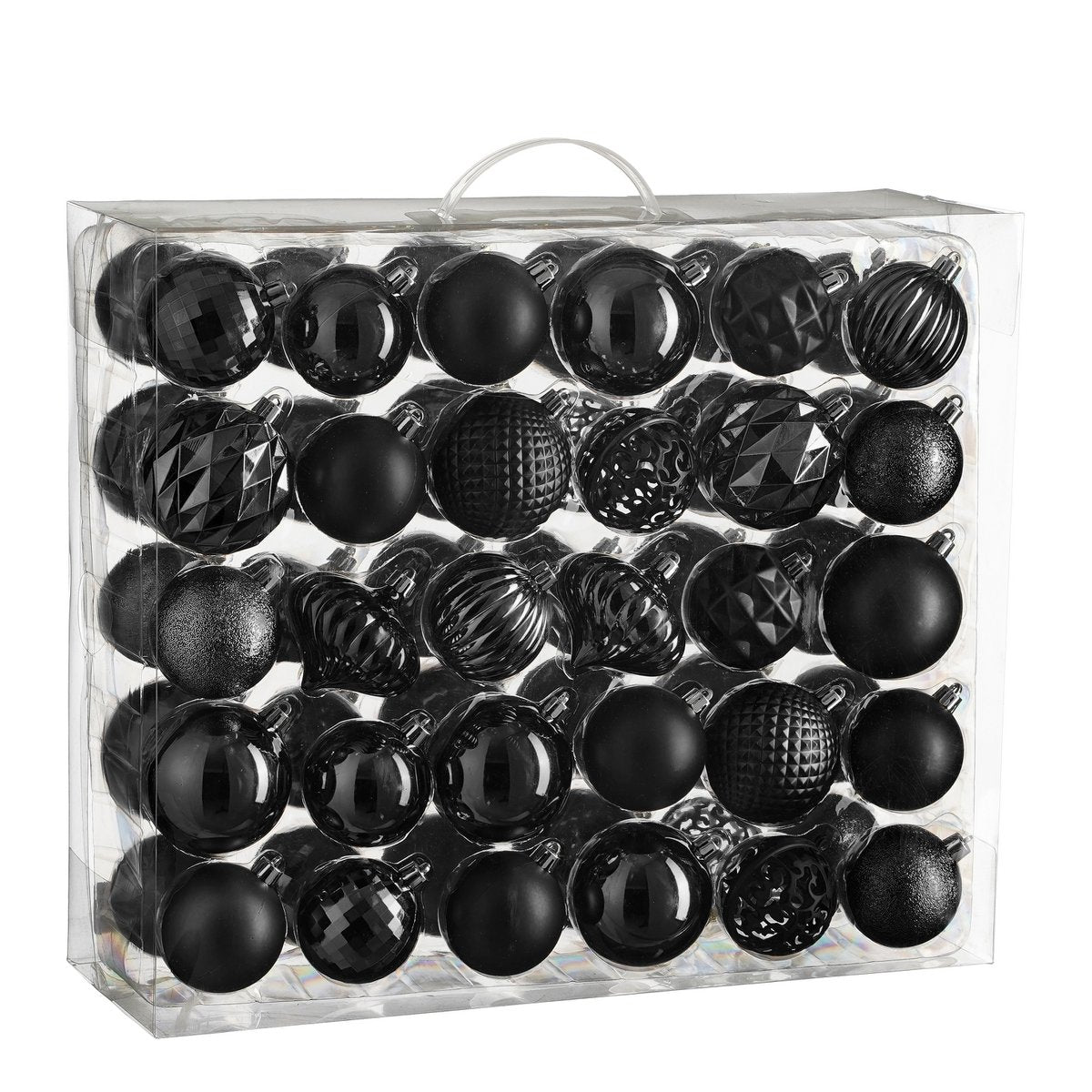 Kerstballen Set - 60 Stuks - Ø7 cm - Onbreekbaar - Zwart