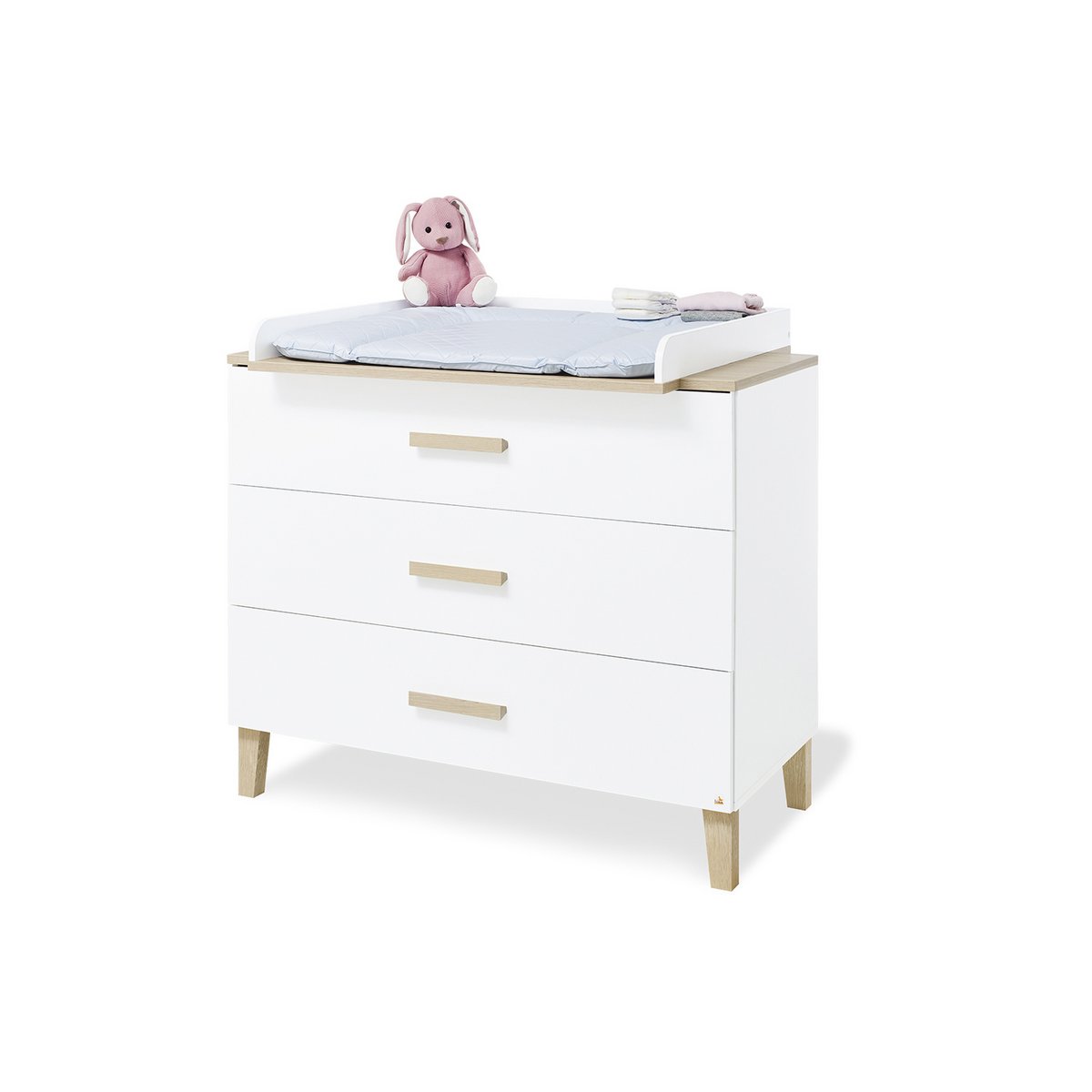 Set 'Lumi' breed3 delen: ledikant, brede commode, 2-deurs kledingkast