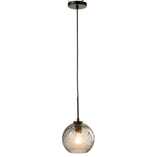 J-Line hanglamp Spikkel Bol - glas - grijs - small