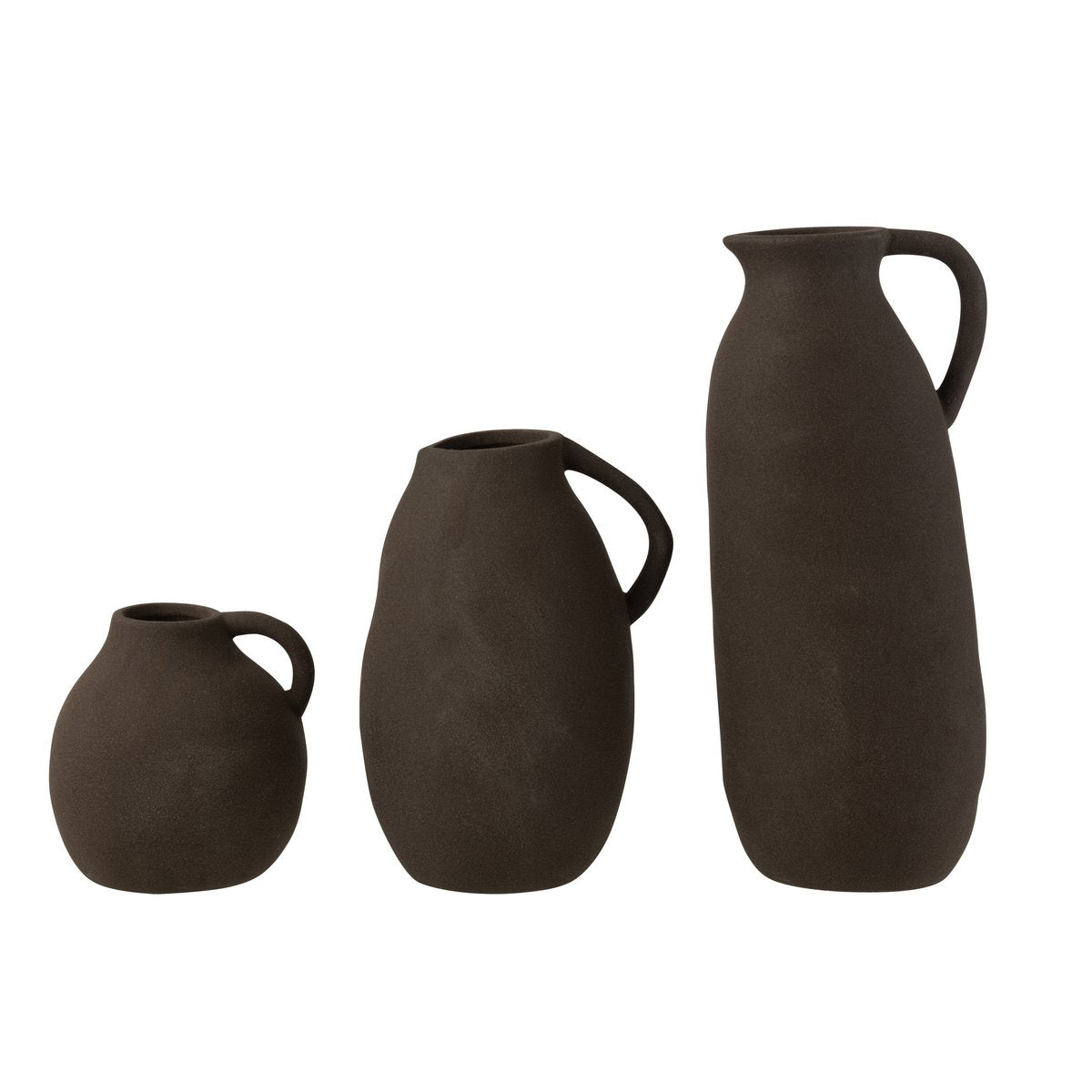 J-Line vaas Kruik - keramiek - zwart - large - 36 cm hoog