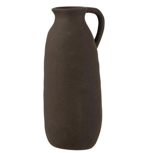 J-Line vaas Kruik - keramiek - zwart - large - 36 cm hoog