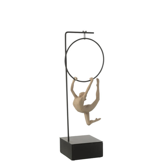 J-Line Gymnaste Hoepel Alpha Resin Beige/Zwart