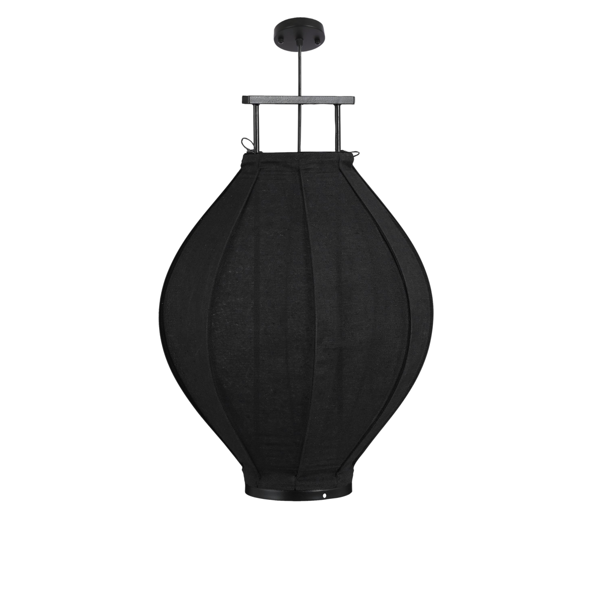 Pego Hanglamp - H73 x Ø54 cm - Linnen - Zwart