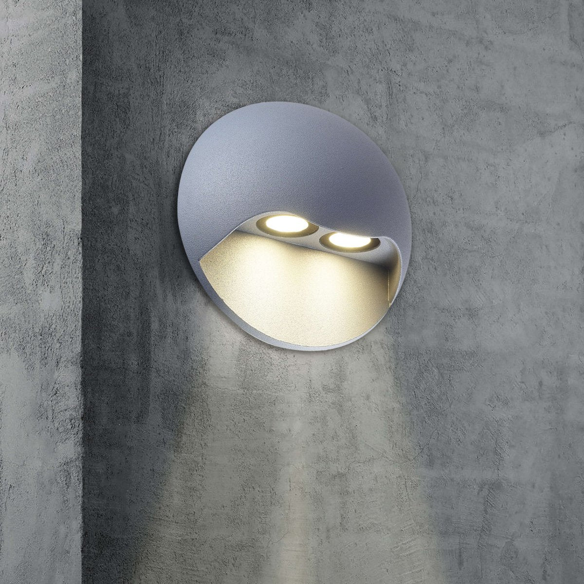 Wandlamp buiten LED "Vedus" diameter 13 cm Grijs