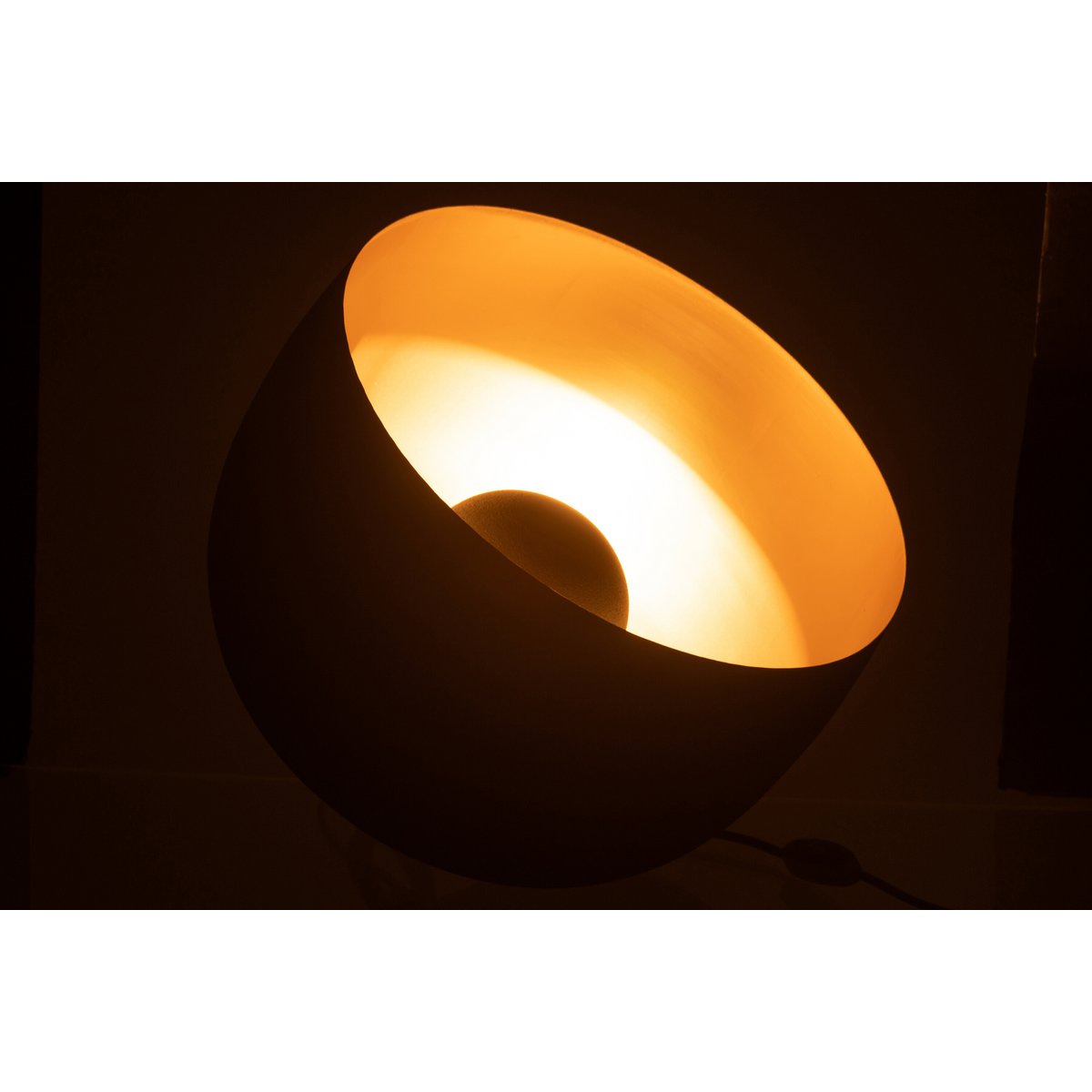 J-Line tafellamp Rond - metaal - zwart/goud - large
