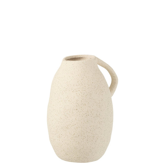 J-Line vaas Kruik - keramiek - beige - medium - 25 cm hoog