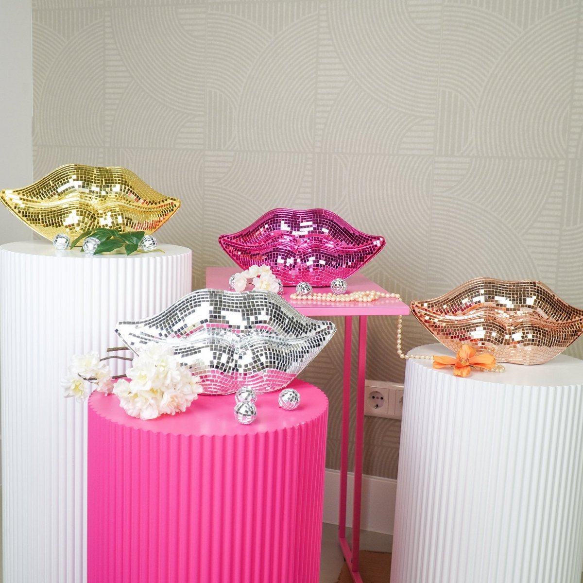Ornament Disco-lips goud