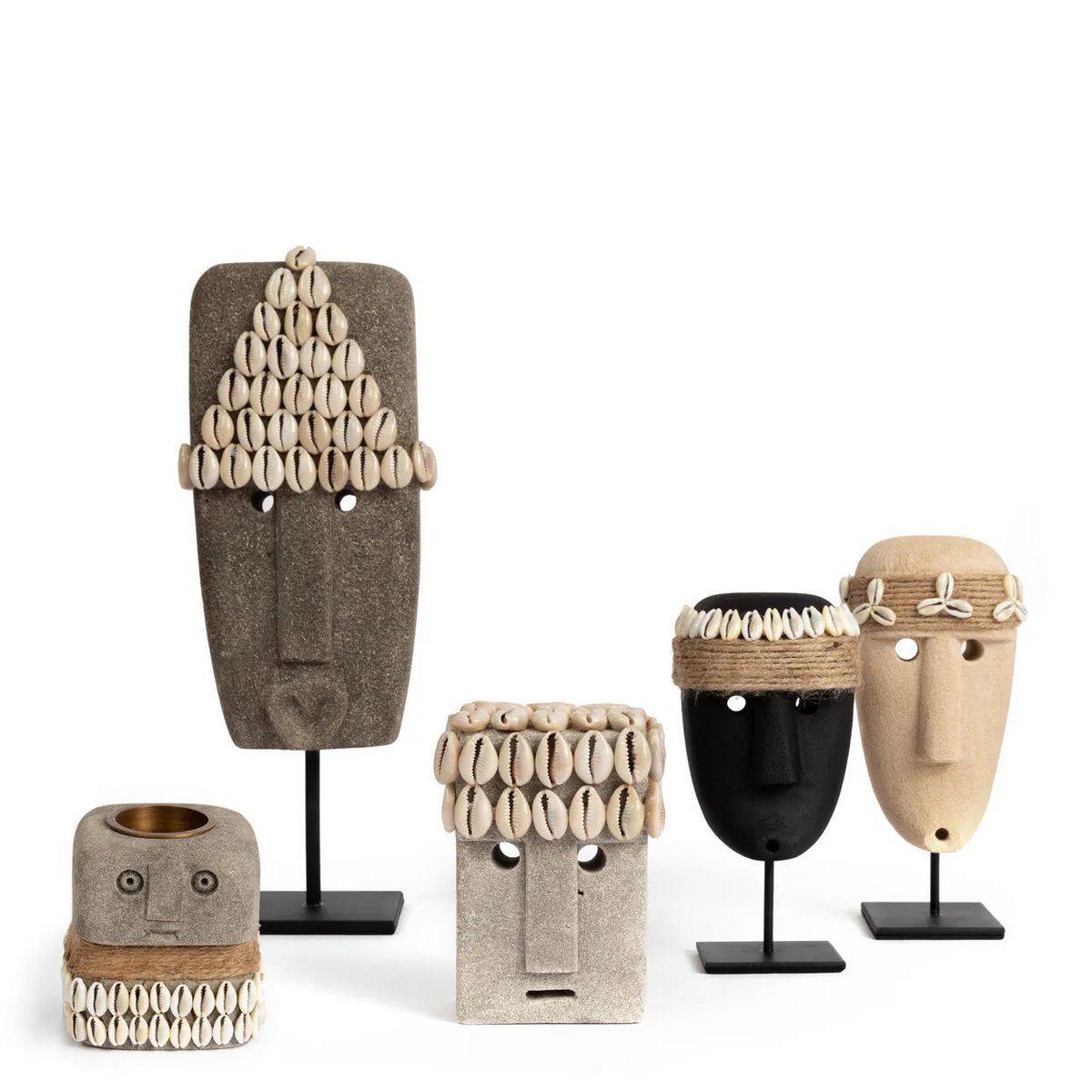 Sumba-serie steen kaarsenhouder 8cm hoog