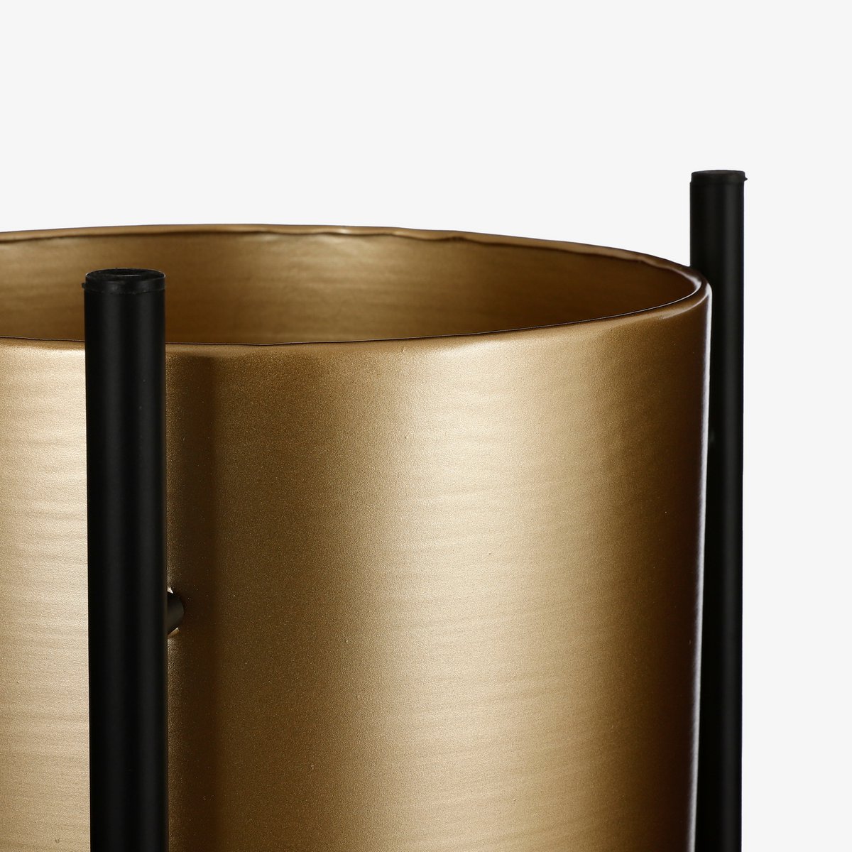 Bloempot op Standaard Sverre - H81 x Ø27cm - Metaal - Goud, Zwart