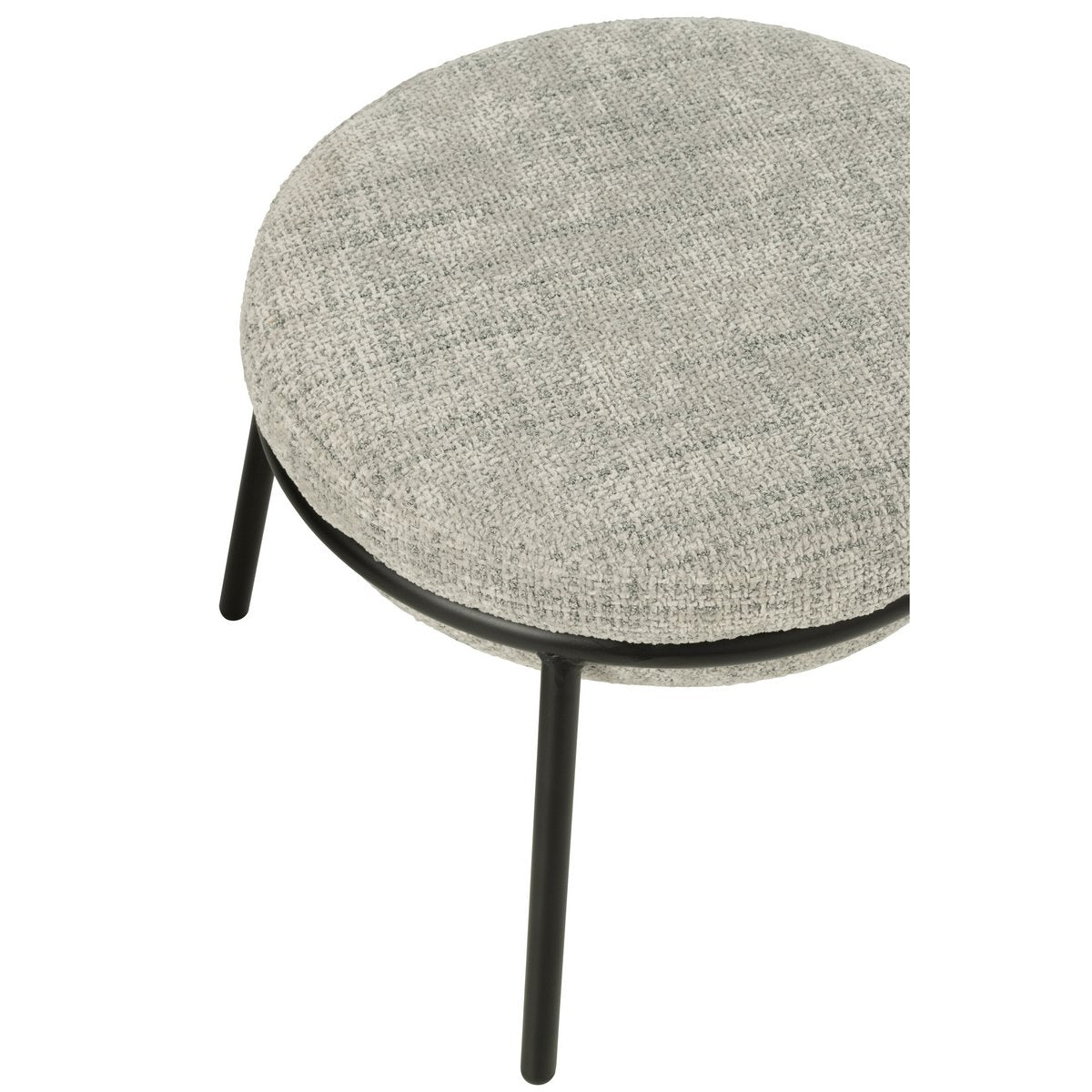 J-Line Loungestoel + Poef Ijzer Grijs/Zwart