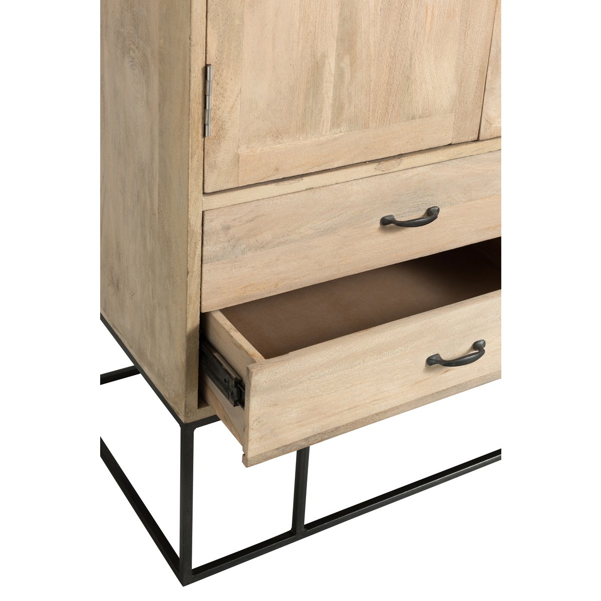 J-Line Kledingkast 3 deuren + 4 laden - hout - naturel