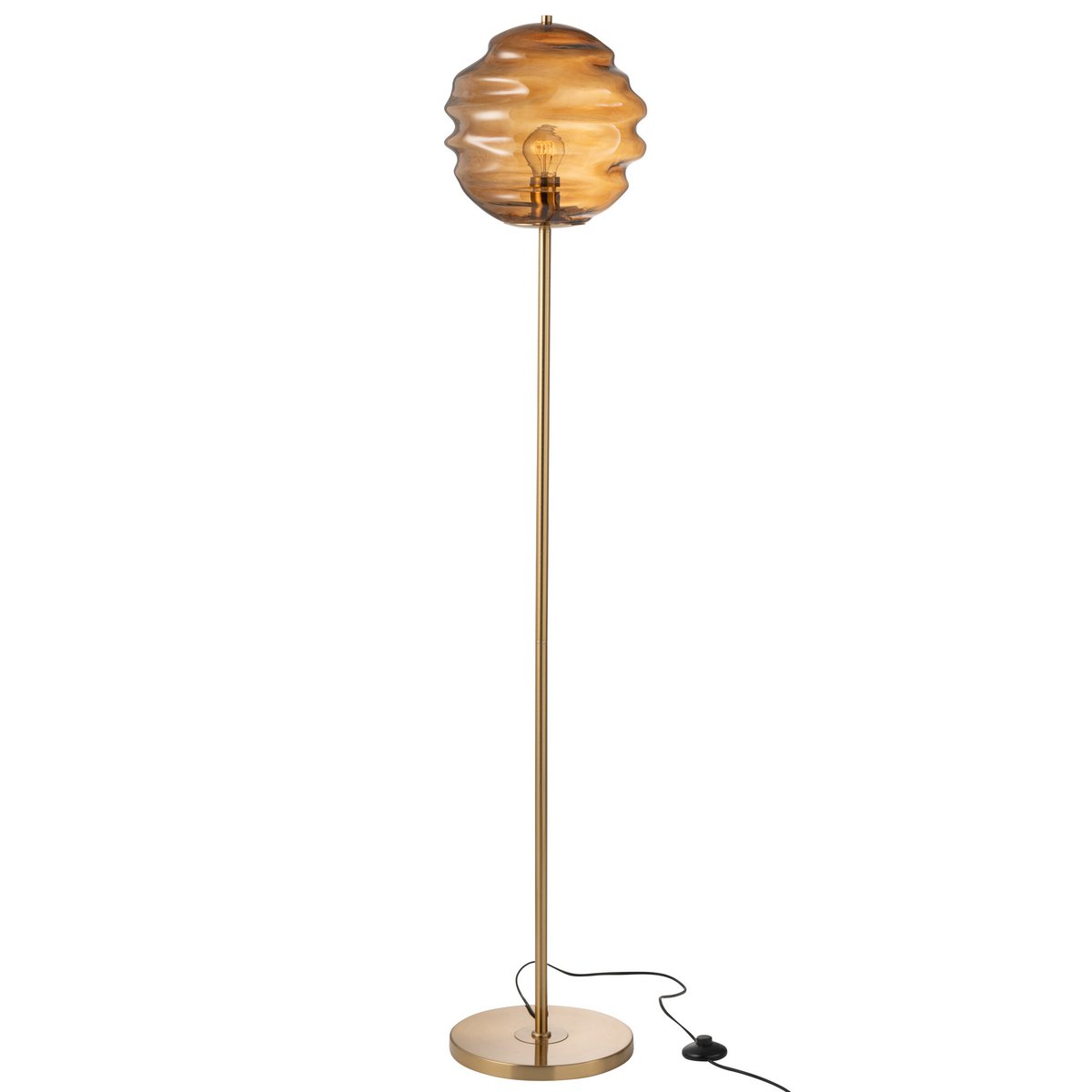 J-Line staanlamp Bijenkorf - glas - bruin
