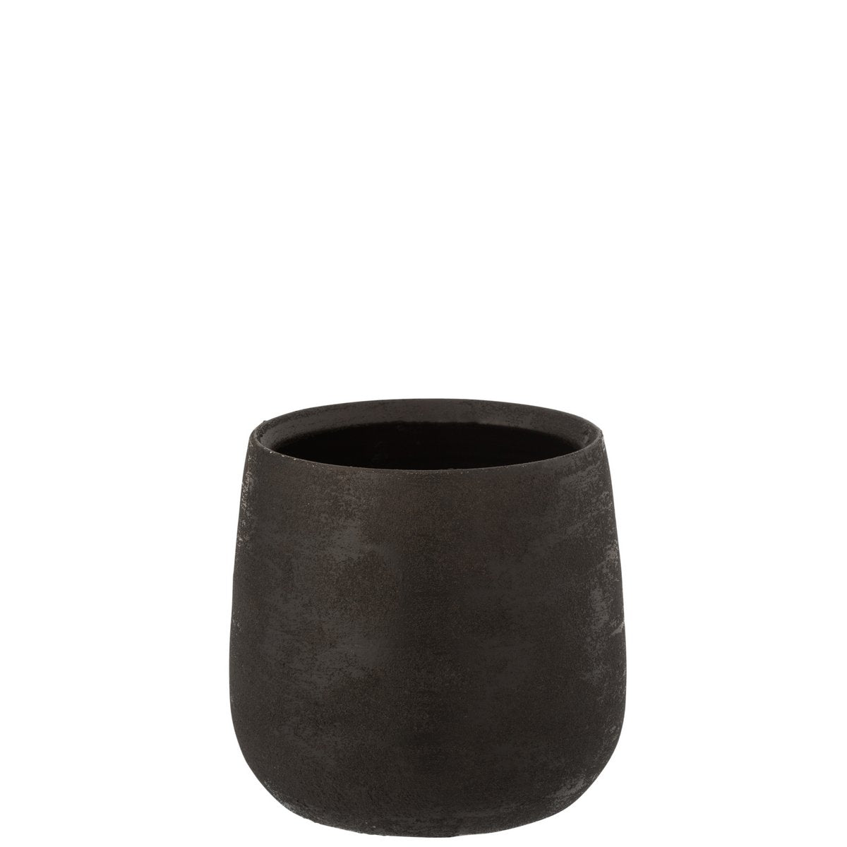 J-Line bloempot Oneffen - keramiek - zwart - large - Ø 23 cm